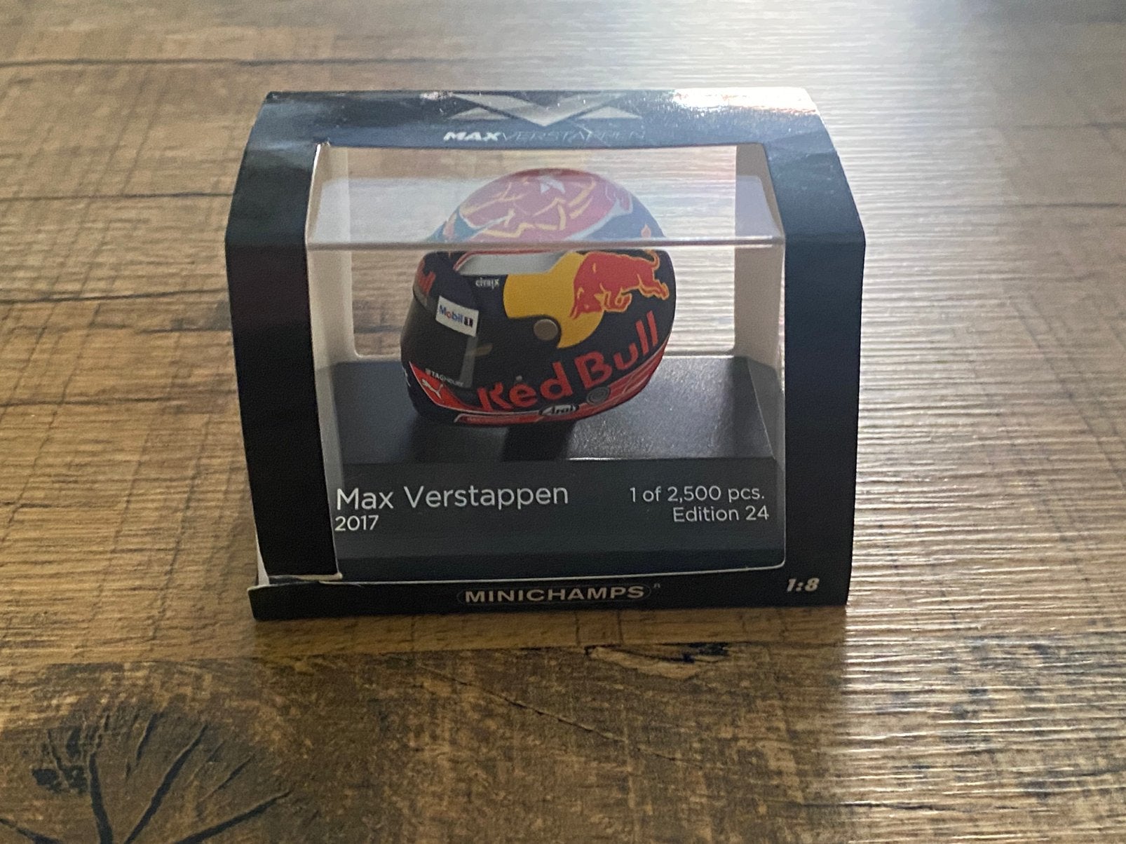 Max Verstappen helmet 2017 1:8, Ophalen of Verzenden, Zo goed als nieuw, Auto