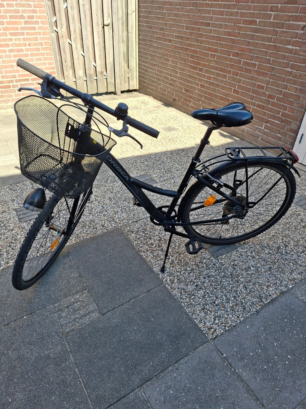 Orbea damesfiets met voordrager en versnellingen, Gebruikt, Velgrem, 47 tot 50 cm, Versnellingen