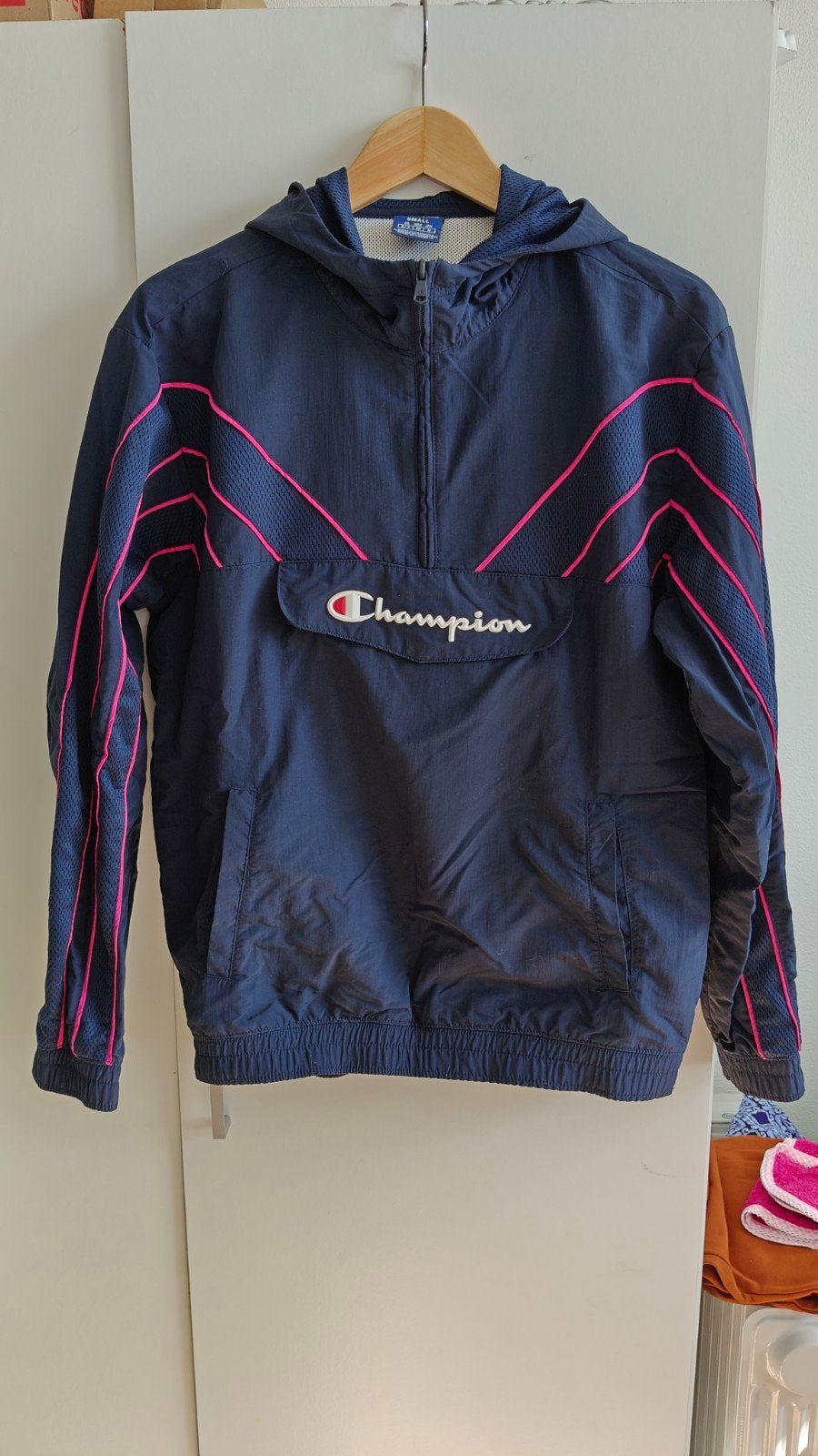 Champion Windbreaker Jas - Maat S, Blauw, Champion, Ophalen of Verzenden, Zo goed als nieuw