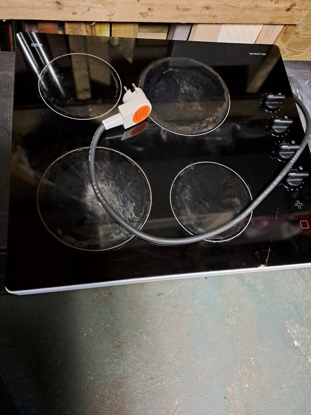 Elektrische Kookplaat 2 fase Inventum- Perilex stekker, Witgoed en Apparatuur, Kookplaten, Ophalen, Gebruikt, 4 kookzones, Vrijstaand
