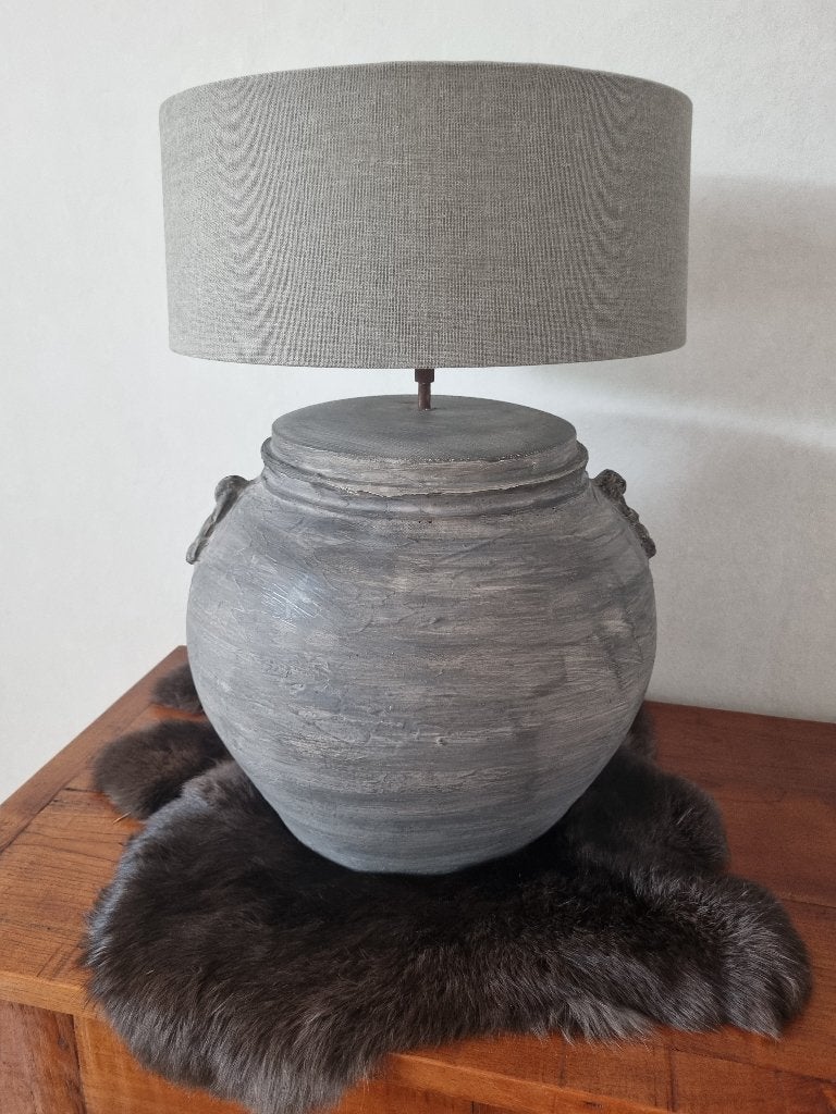 Kruik lamp, Huis en Inrichting, Lampen | Tafellampen, Ophalen, Overige materialen, Zo goed als nieuw, Stoer landelijk