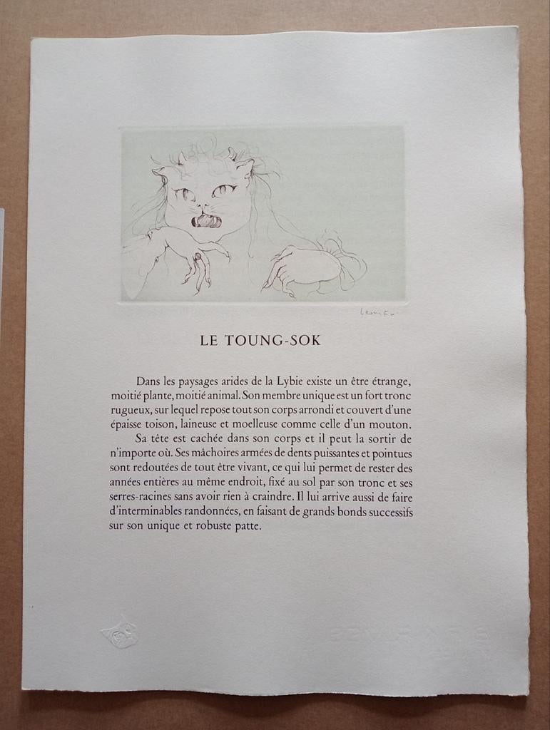 Leonor Fini Ets Le Toung-Sok surrealisme 1975, Ophalen of Verzenden