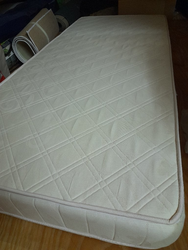 1 p. matras en lattenbodem, Ophalen, 90 cm, Eenpersoons, Zo goed als nieuw