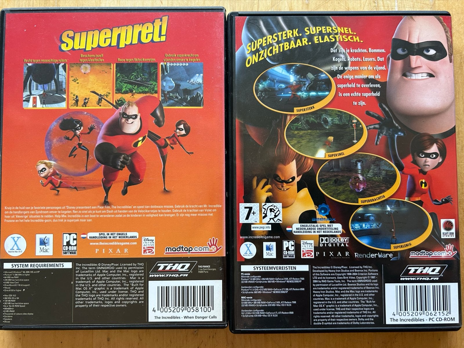 The Incredibles PC/MAC CD-ROM Spellen (2 stuks), Avontuur en Actie, Gebruikt, 1 speler, Ophalen of Verzenden