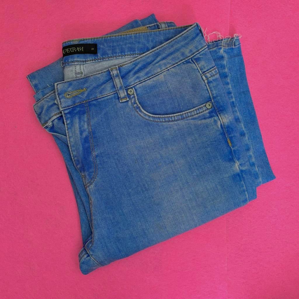 Supertrash jeans spijkerbroek broek knal flare blauw 28, Ophalen of Verzenden, Zo goed als nieuw, Blauw, W28 - W29 (confectie 36)