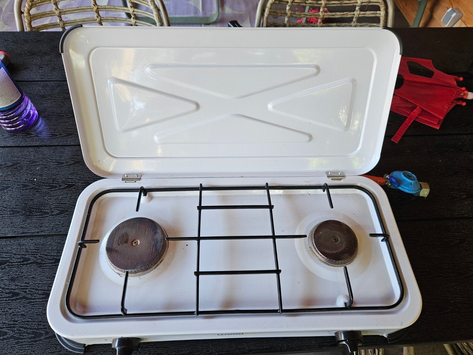 camping gasfornuis twee pitten, Ophalen, Gebruikt