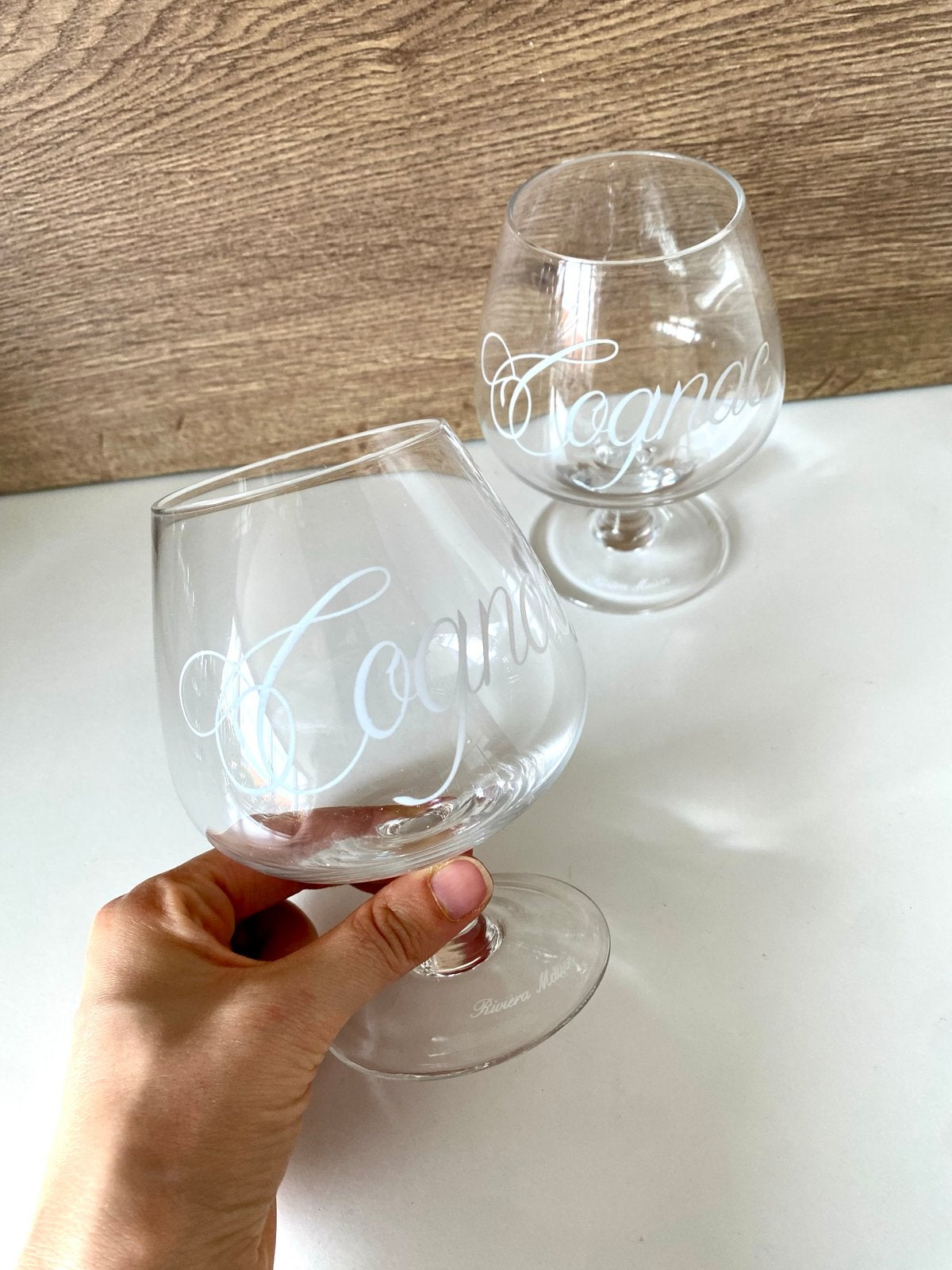 Riviera Maison Cognac Glazen - Set van 2, Ophalen of Verzenden, Zo goed als nieuw, Riviera Maison, Glas