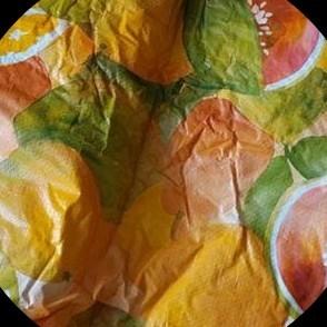 Vrolijk stevig vinyl tafellaken, Ophalen of Verzenden, Gebruikt, Oranje, Tafelkleed of Tafelzeil