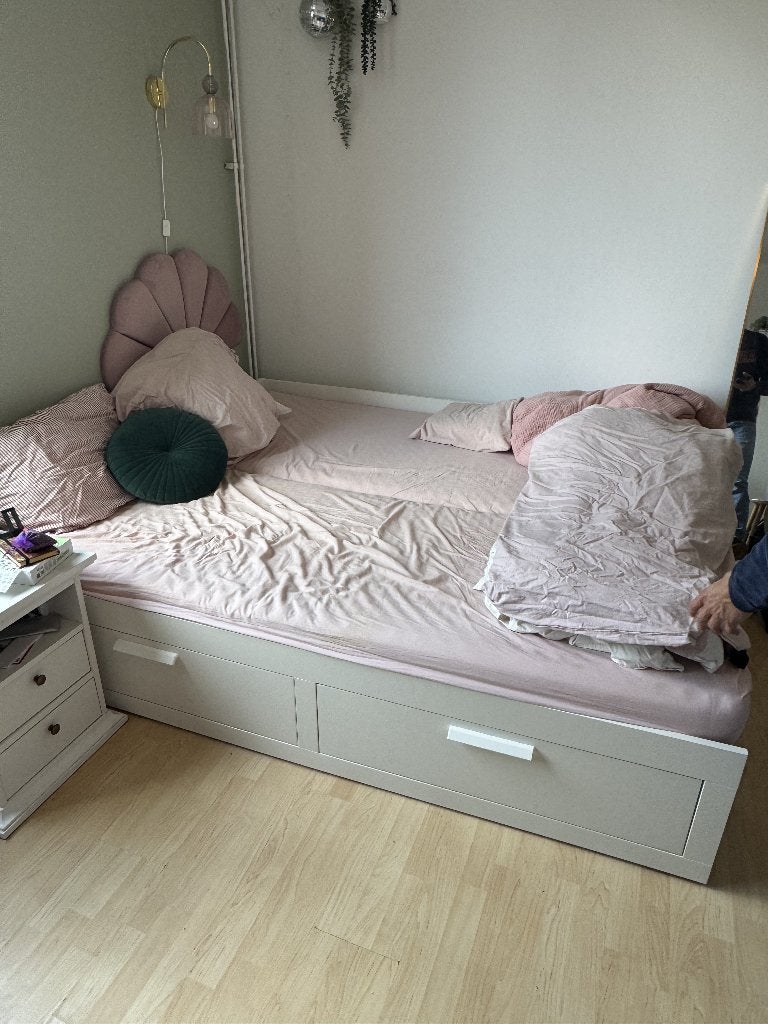 Uitklap Bedbank Ikea Wit, Ophalen, Verstelbaar, Wit, Tweepersoons