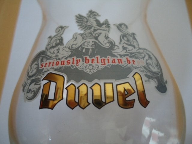 Duvel glas "Seriously Belgian Beer" 2005, Ophalen of Verzenden, Zo goed als nieuw, Glas of Glazen, Duvel