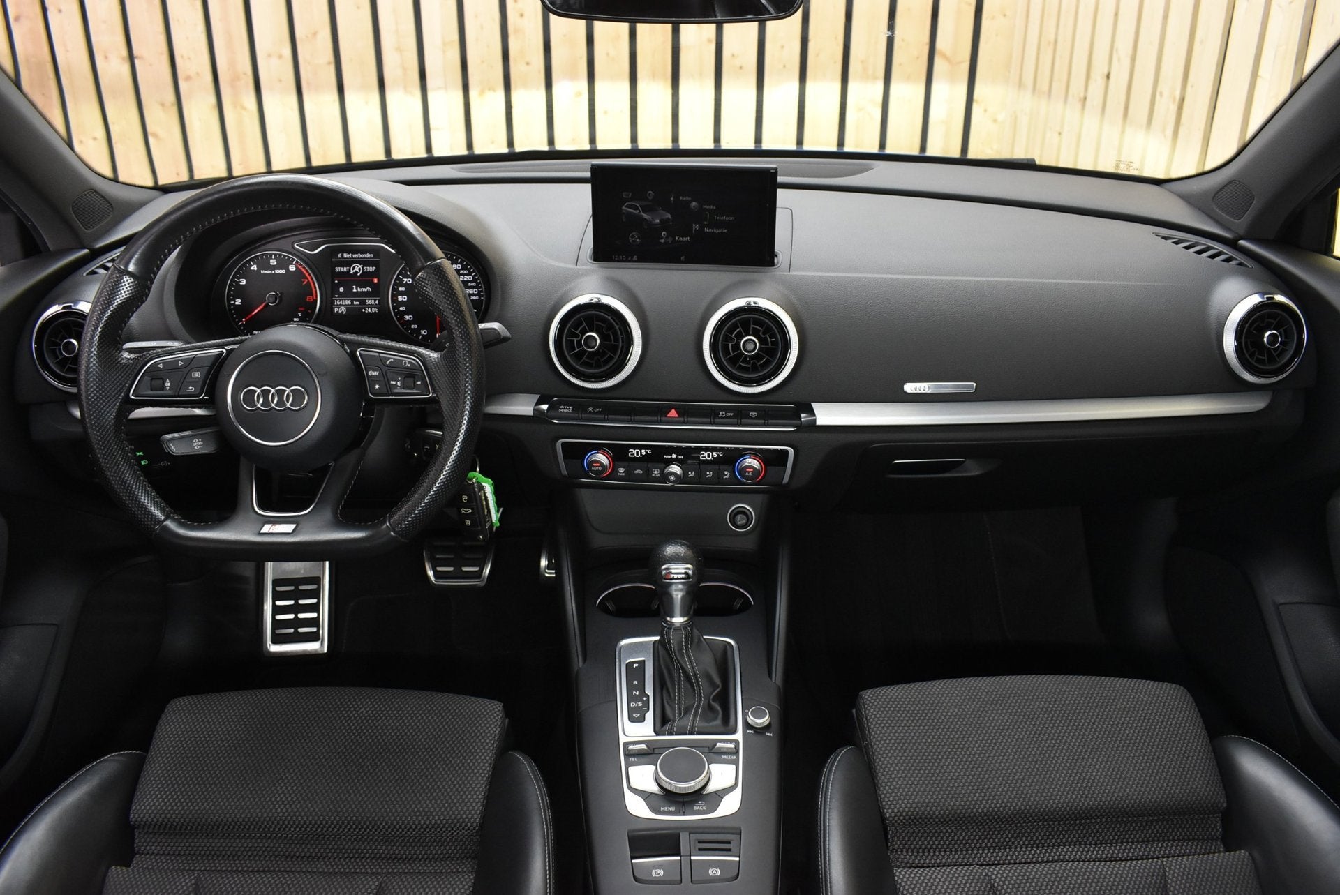 Audi A3 Sportback 1.5 TFSI CoD Sport S Line Edition 2x S-lin, Auto's, 4 cilinders, 150 pk, Blauw, Leder en Stof