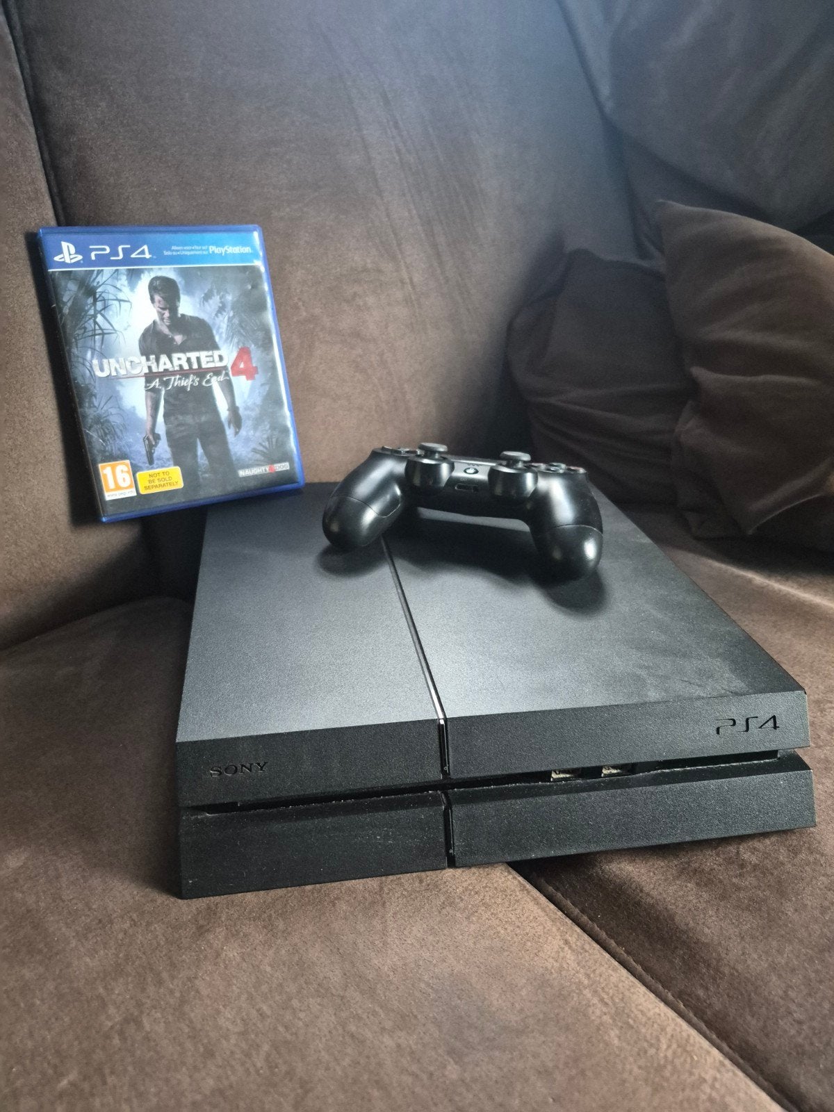 PlayStation 4 met controller, Uncharted 4 en alle kabels, Ophalen of Verzenden, Met 1 controller, Original, 500 GB