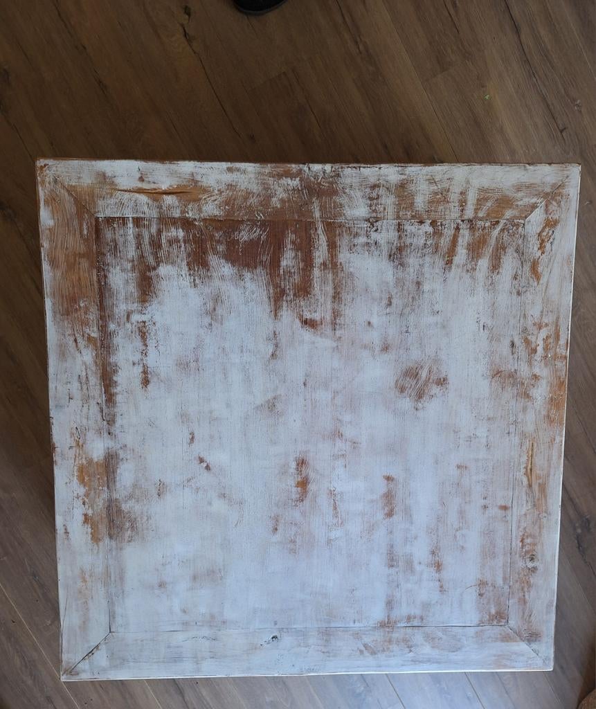 Wit houten opium salontafel, Huis en Inrichting, Tafels | Salontafels, Ophalen, Gebruikt, 50 tot 100 cm, Vierkant