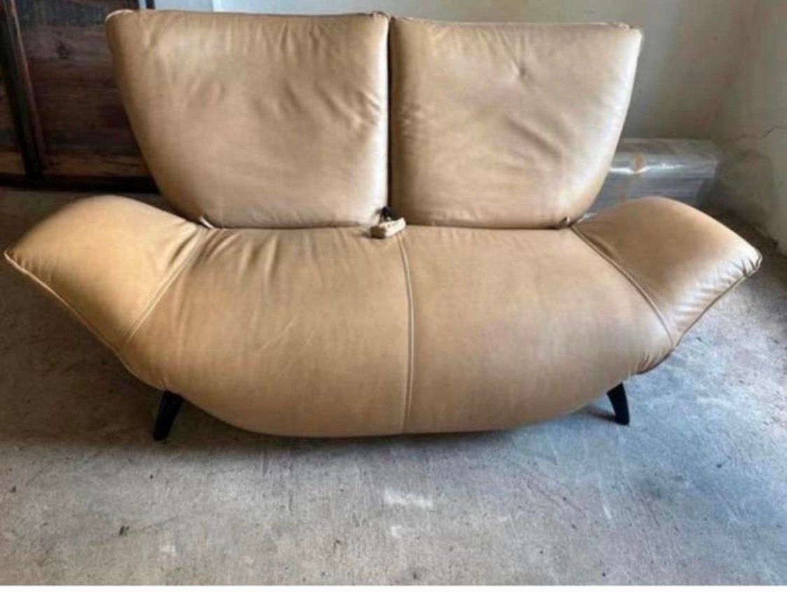 Prachtige Leolux design relaxbank/sofa van leer, Ophalen, Tweepersoons, Zo goed als nieuw, Leer