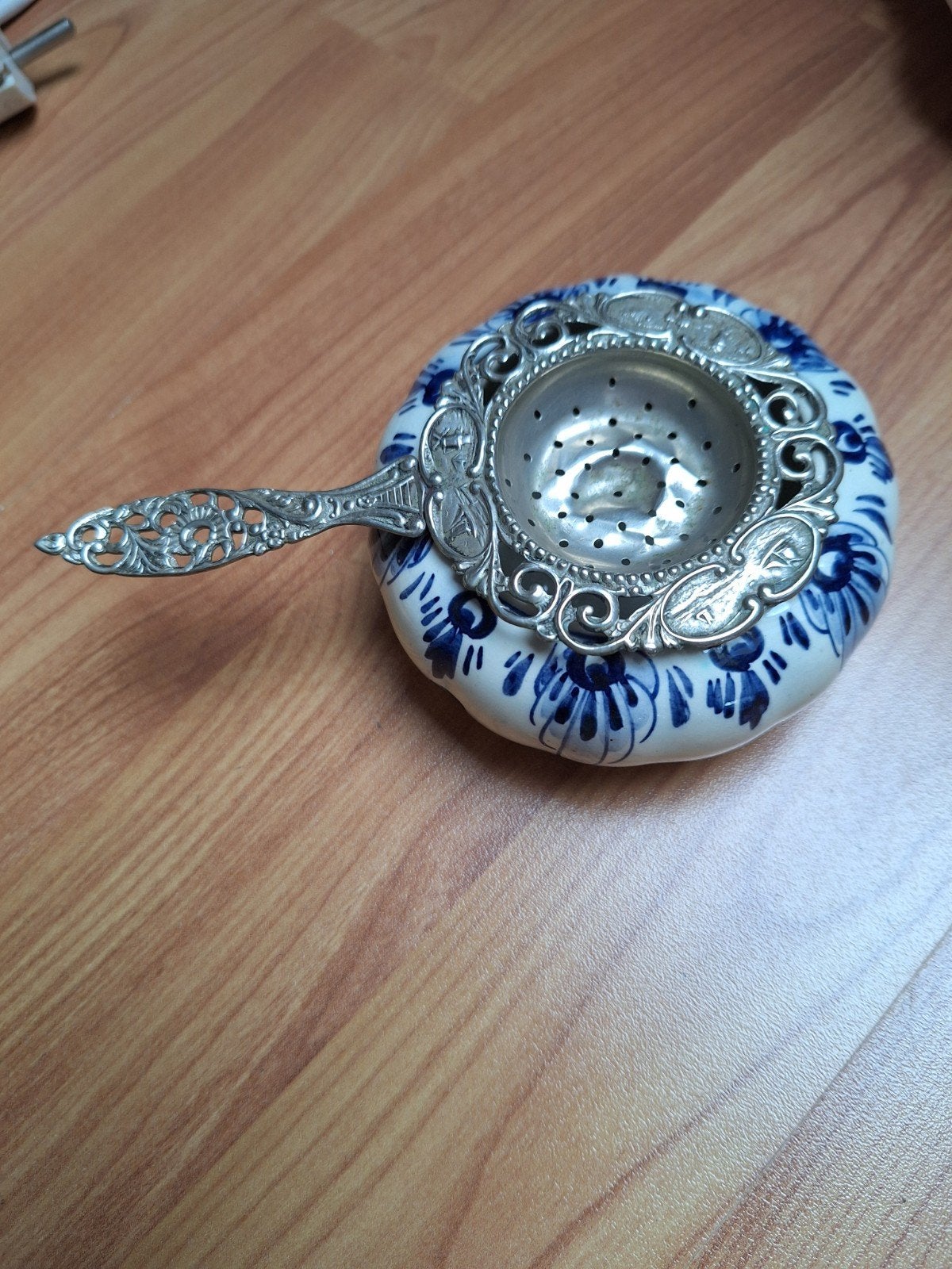 Delfts Blauw theezeefje met kommetje - Dovo, Ophalen of Verzenden