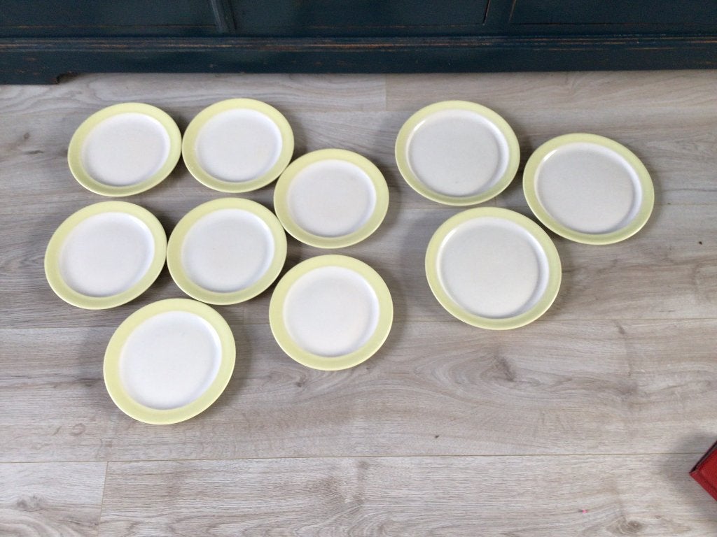 Borden Huizen Potterie pastelgeel, Ophalen