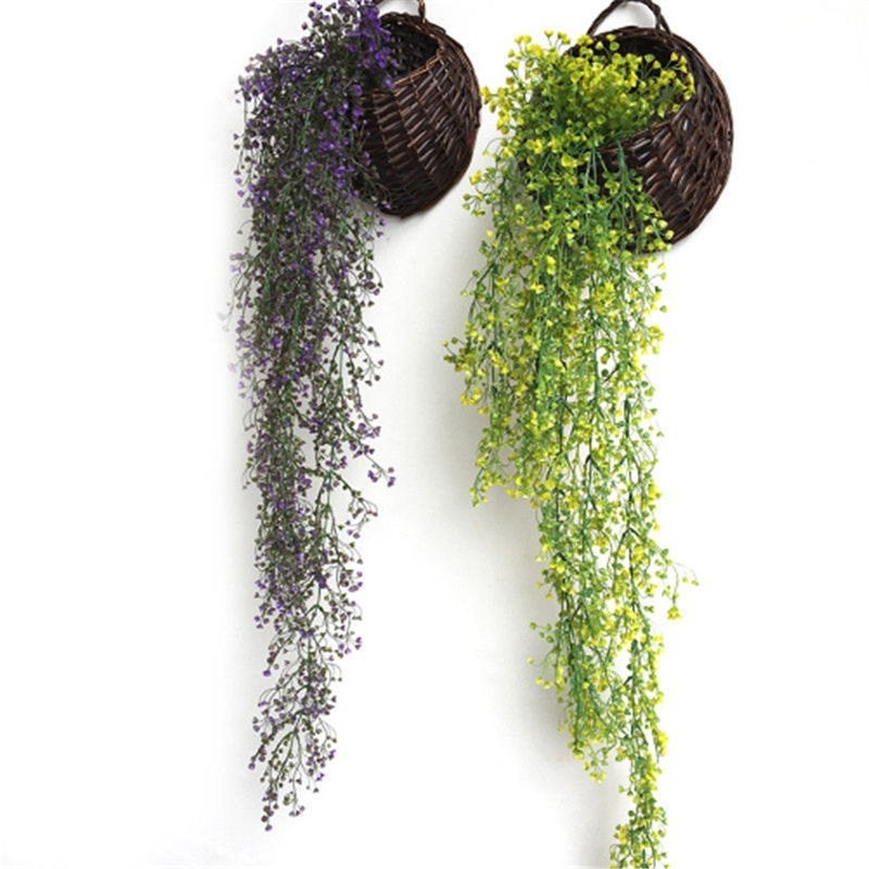 Kunst Bloemen Slingers / Nep Roze Groen Paars Wit Hangplant, Verzenden, Nieuw, Kunstbloem
