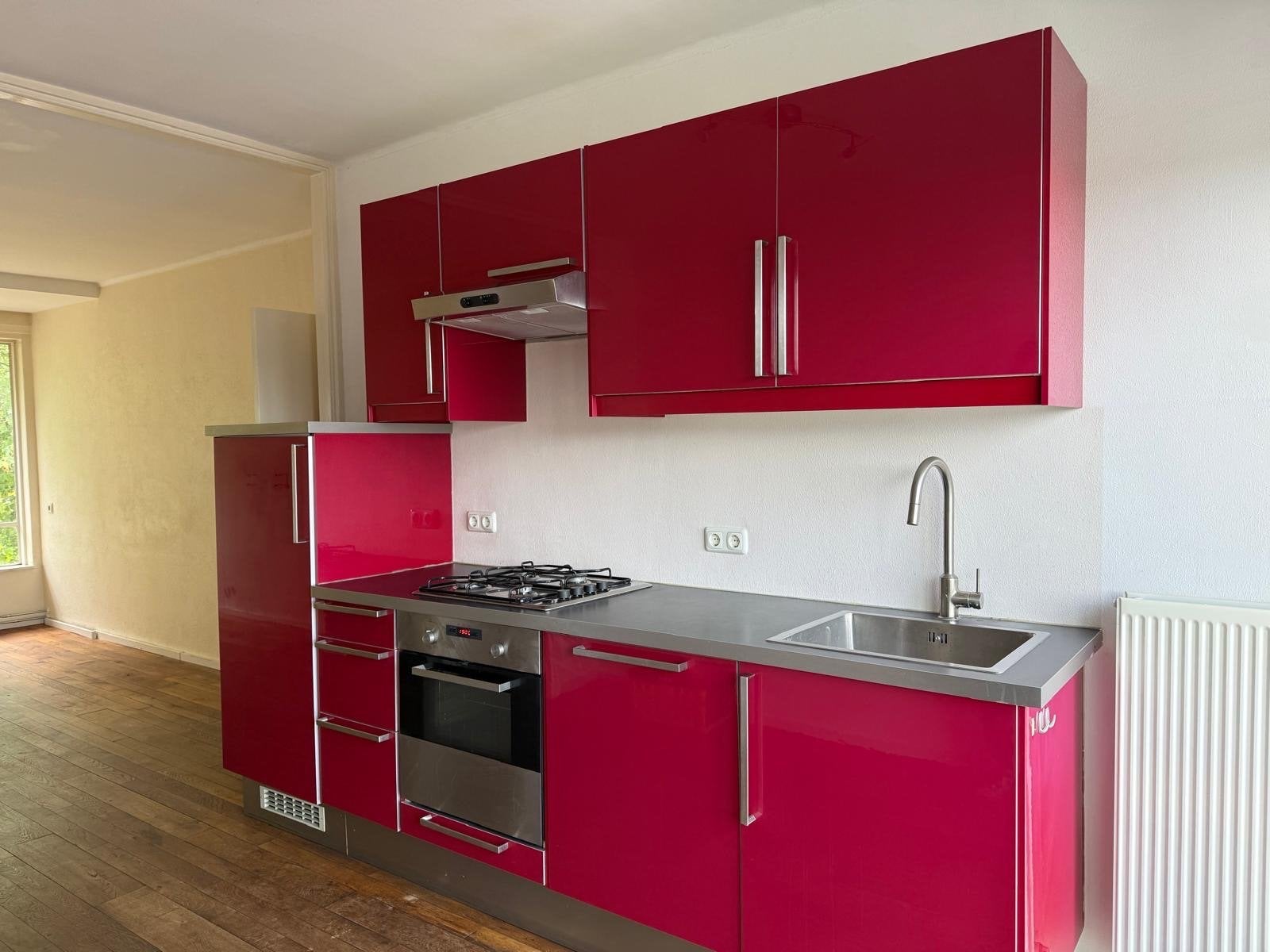 Complete Keuken inclusief apparatuur - Rood Hoogglans, Huis en Inrichting, Keuken | Complete keukens, Ophalen, Gebruikt, Overige typen