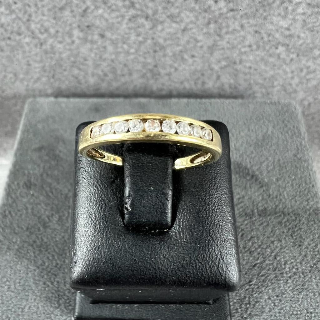Gouden Ring | 14k | 1,61g | rijring zirkonia |16,25 | 408532, Sieraden, Tassen en Uiterlijk, Ringen, Ophalen of Verzenden, Kleiner dan 17