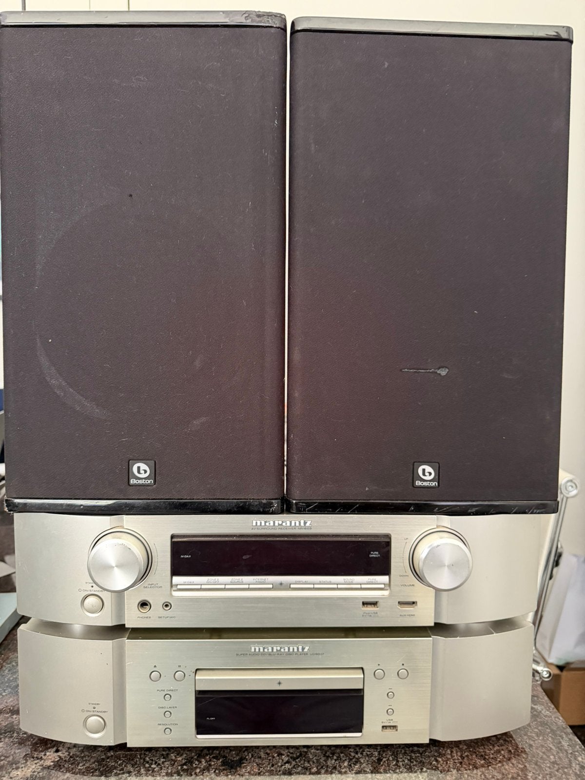 Marantz reciever & Marantz DVD/CD speler plus 2xBostonVS260, Ophalen, Speakers, Losse componenten