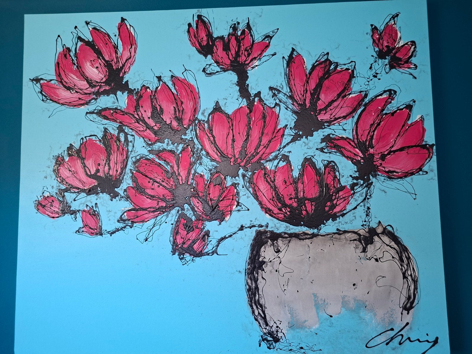 schilderij 120 breed 100 hoog, Ophalen, 3D-effect, Bloemen