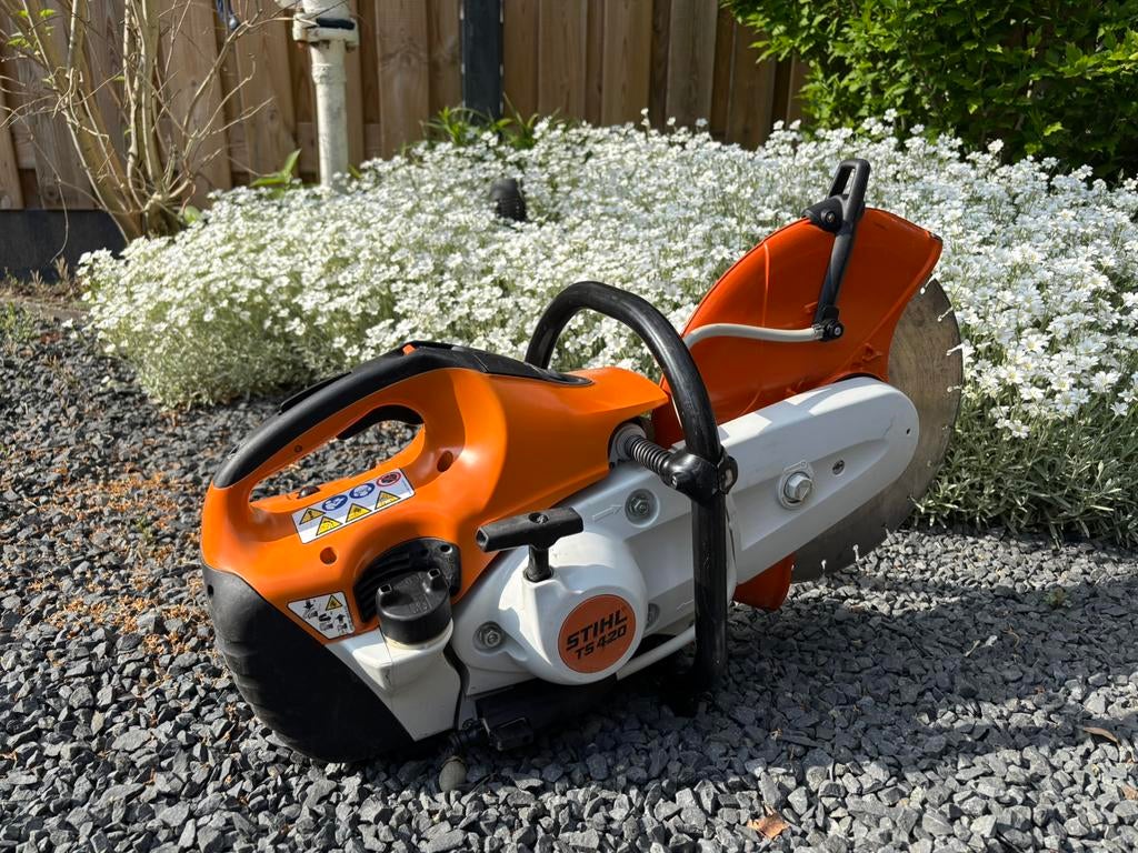 Stihl TS 420 Bandenzaag 2020 Benzine 350mm diamantblad, Ophalen of Verzenden, Zo goed als nieuw