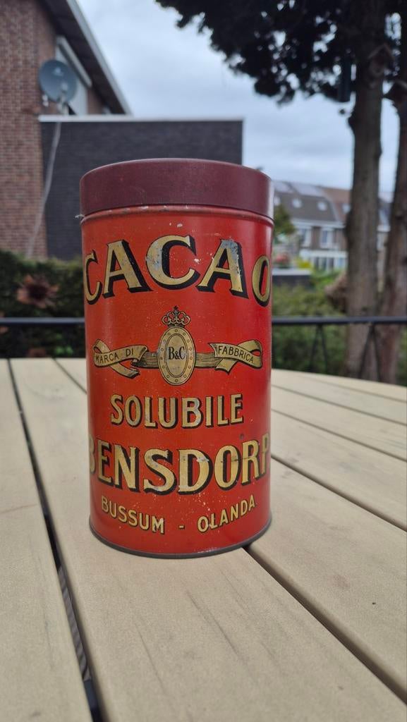 Vintage Bensdorp Cacao Bus - Bussum, Olanda, Verzamelen, Blikken, Gebruikt, Overige, Overige merken, Ophalen of Verzenden