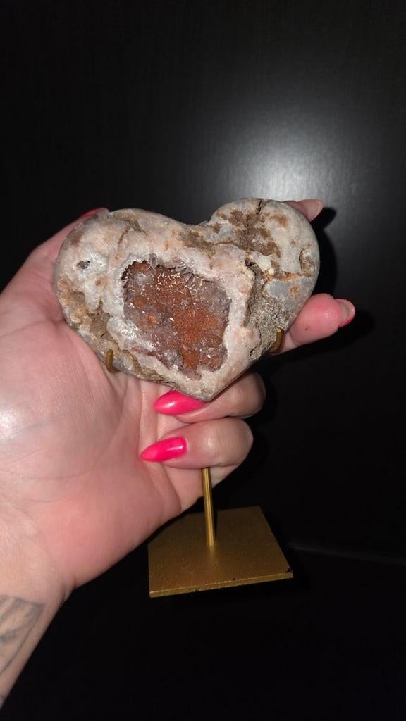 Roze amethist hart, Ophalen of Verzenden