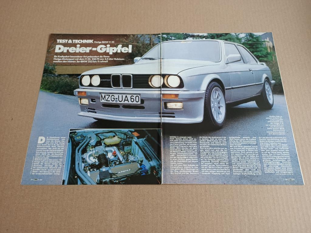 Auto Test (uit oud tijdschrift) BMW E30/ Hartge H35 (1984), Verzenden, Gebruikt, Auto's