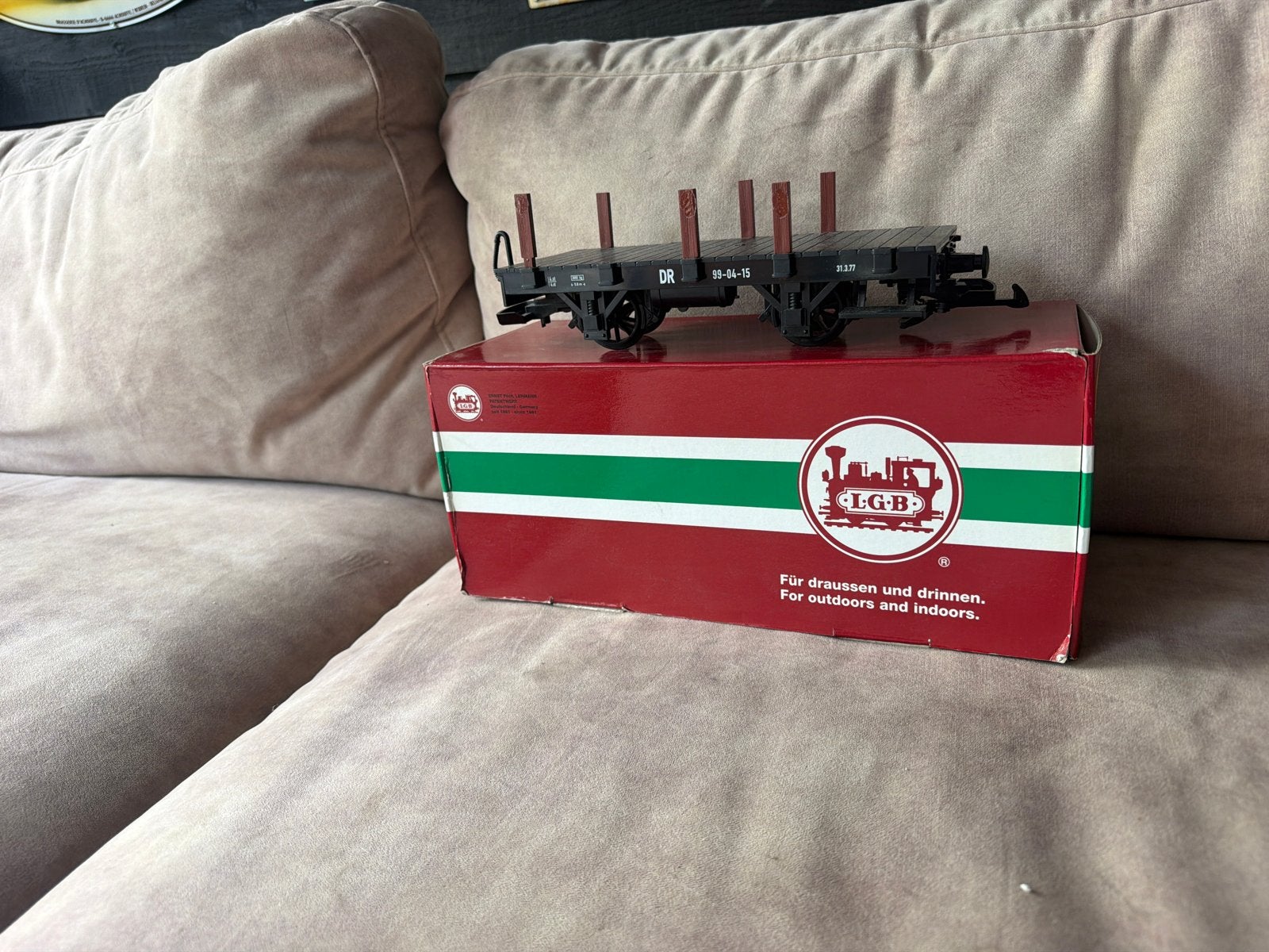 LGB DR Platte Wagon 45000-1 - Zo goed als nieuw, Ophalen of Verzenden, Gebruikt, Wagon, Overige merken