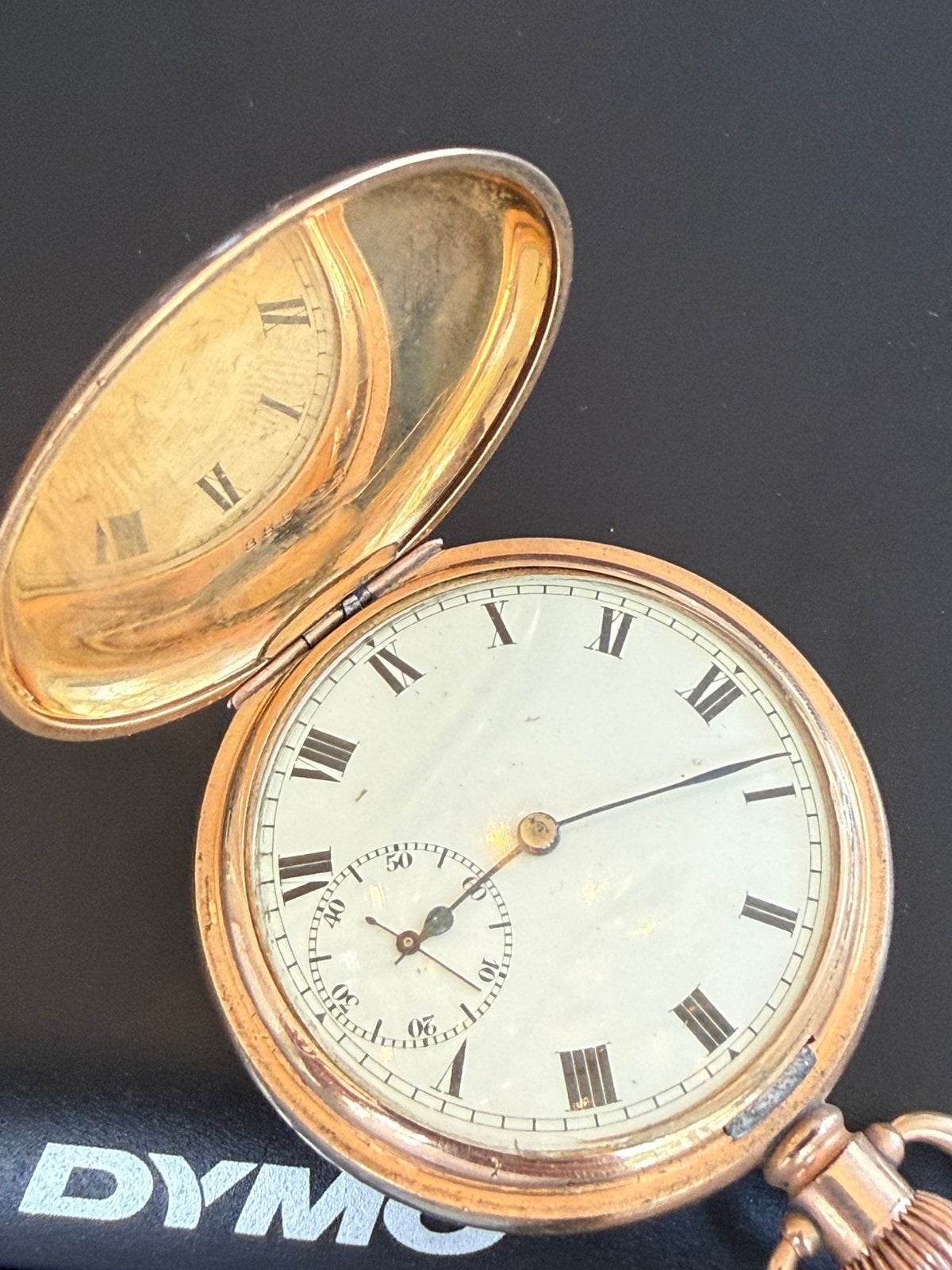 14kt. Verguld gouden antiek zakhorloge, Overige merken, 1900 tot 1930, Verguld, Ophalen of Verzenden
