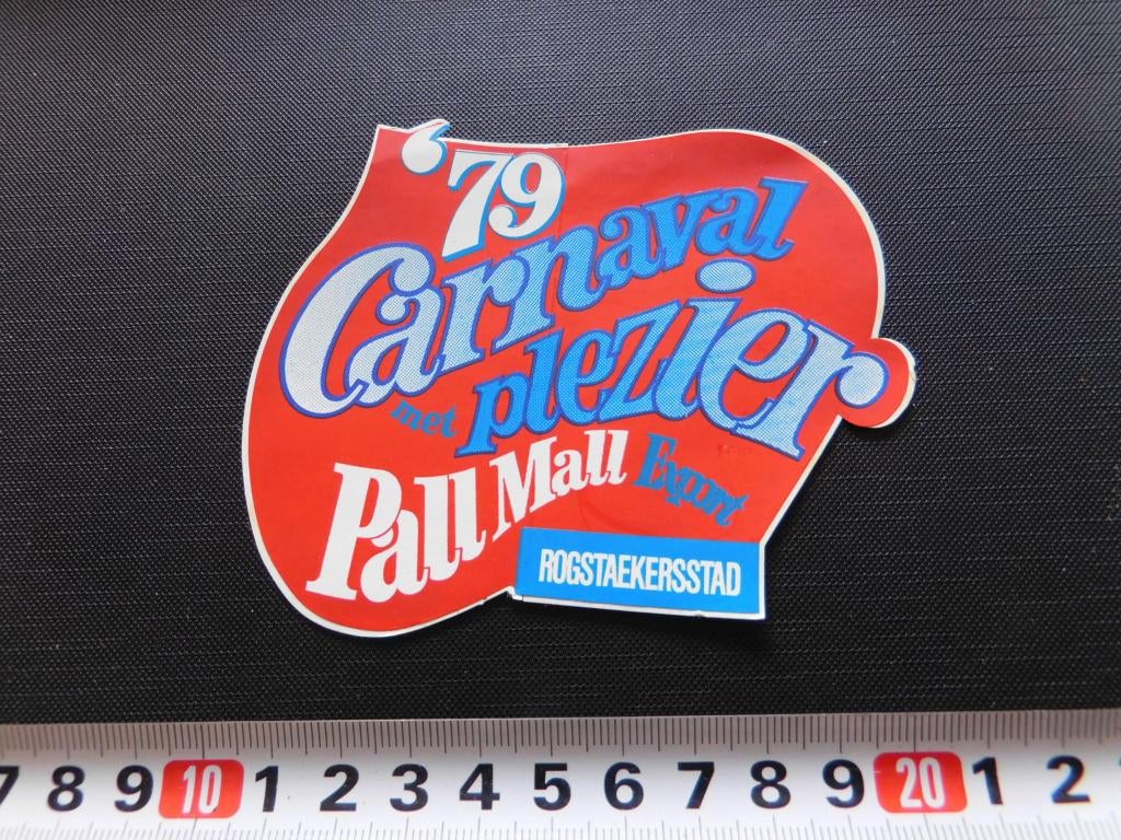 sticker Weert Wieërt Rogstaekerstad Carnaval 1979 Pall Mall, Ophalen, Zo goed als nieuw