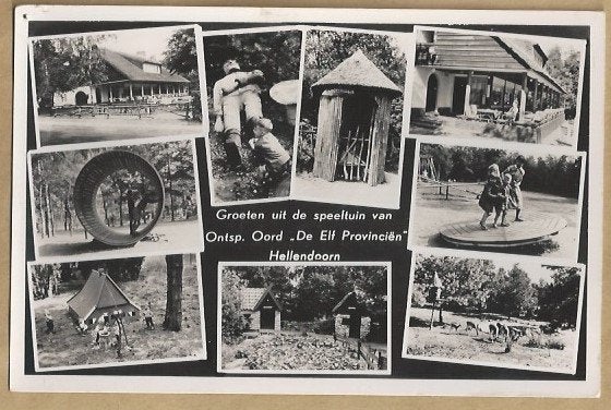 Ansichtkaart Speeltuin Ontspanningsoord Hellendoorn 1956, Ophalen of Verzenden, 1940 tot 1960, Gelopen, Overijssel