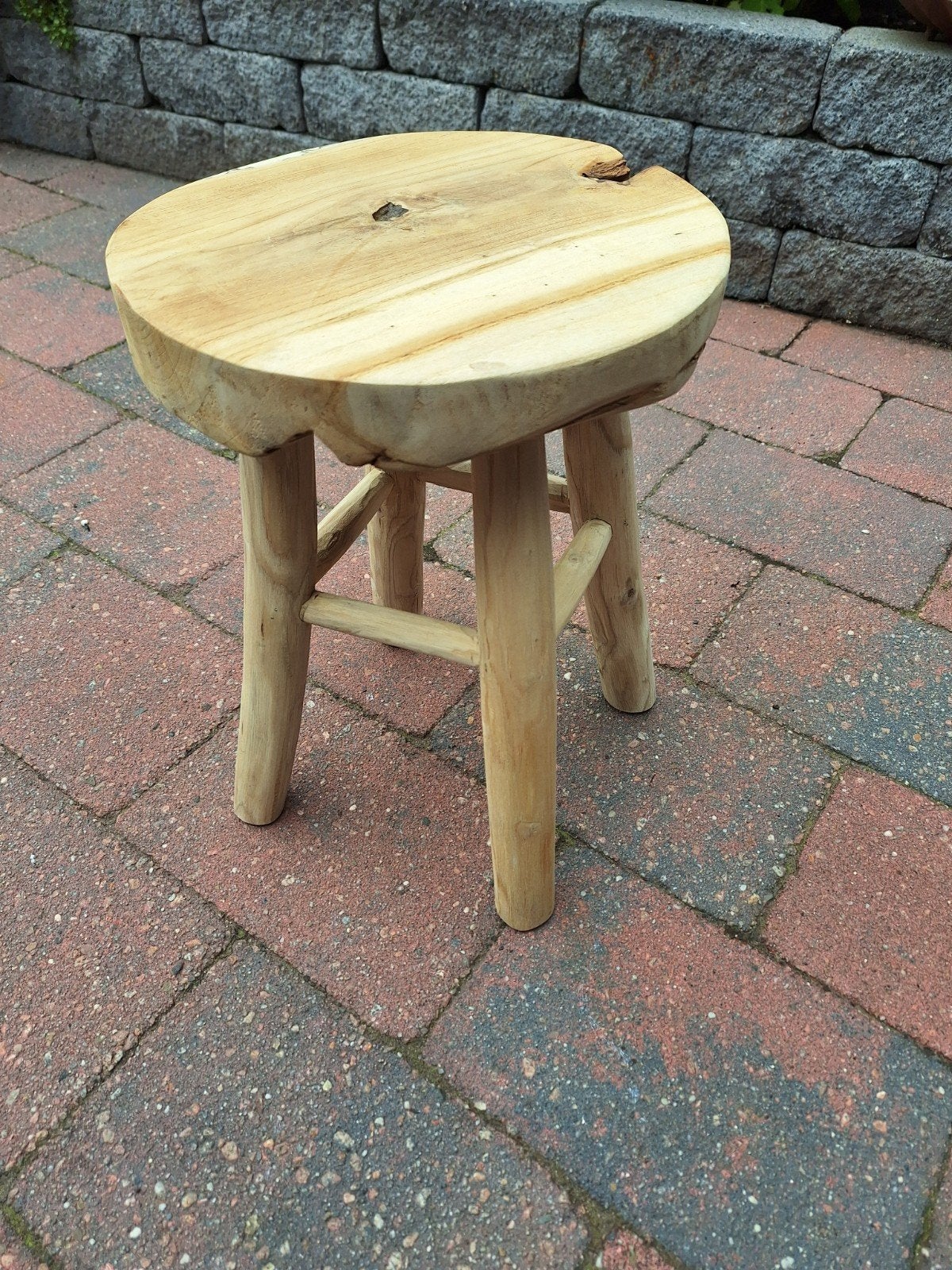 Houten krukje zgan, Ophalen, Zo goed als nieuw, Hout