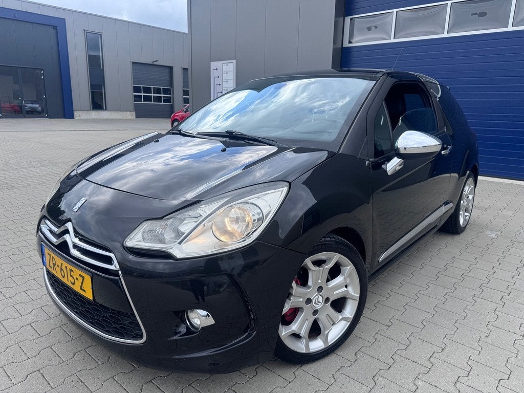 Citroen DS3 1.6 THP Sport Chic airco 200+ pk!, Euro 5, 15 km/l, Gebruikt, Zwart
