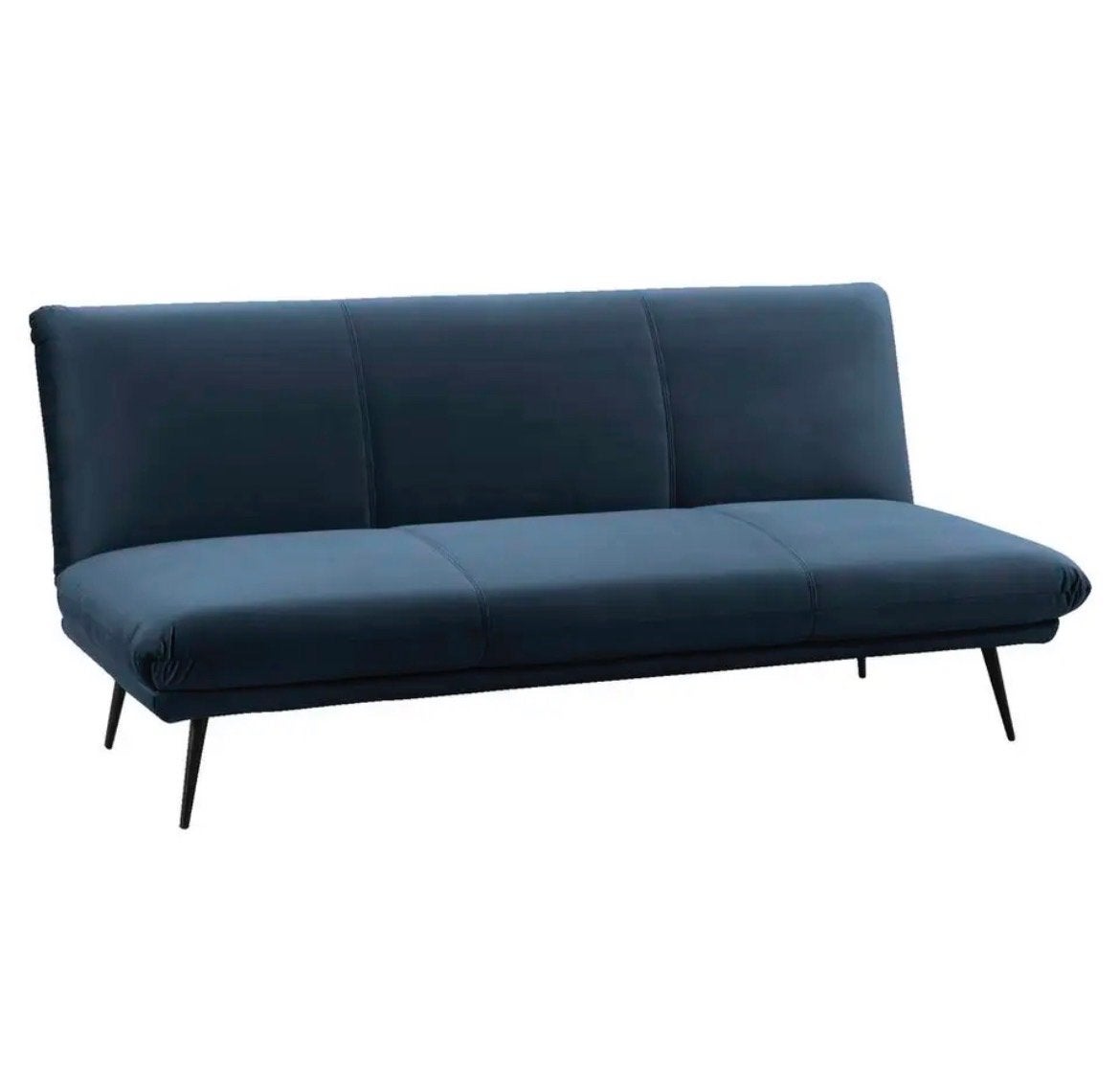Velvet Slaapbank Lausanne - Leenbakker, Ophalen, Blauw, Tweepersoons, 190 cm of minder