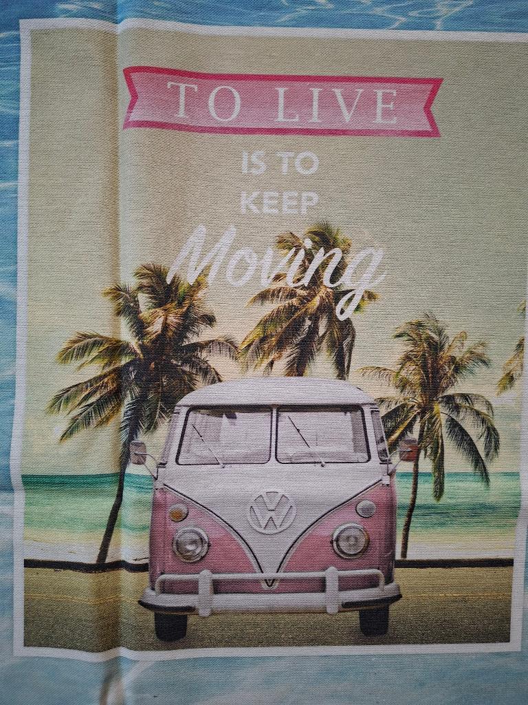 Zomerse lap vw vintage, Wit, Nieuw, Ophalen of Verzenden, 30 tot 120 cm
