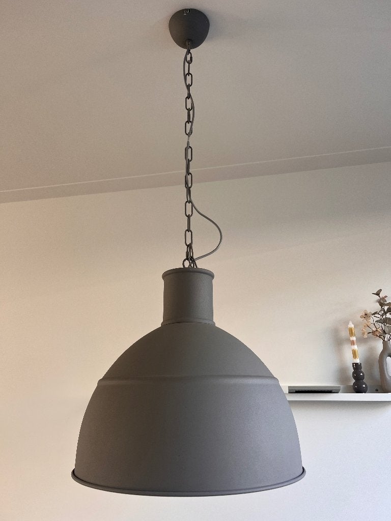 Hanglamp grijs, Ophalen, Gebruikt, E27 (groot), Metaal