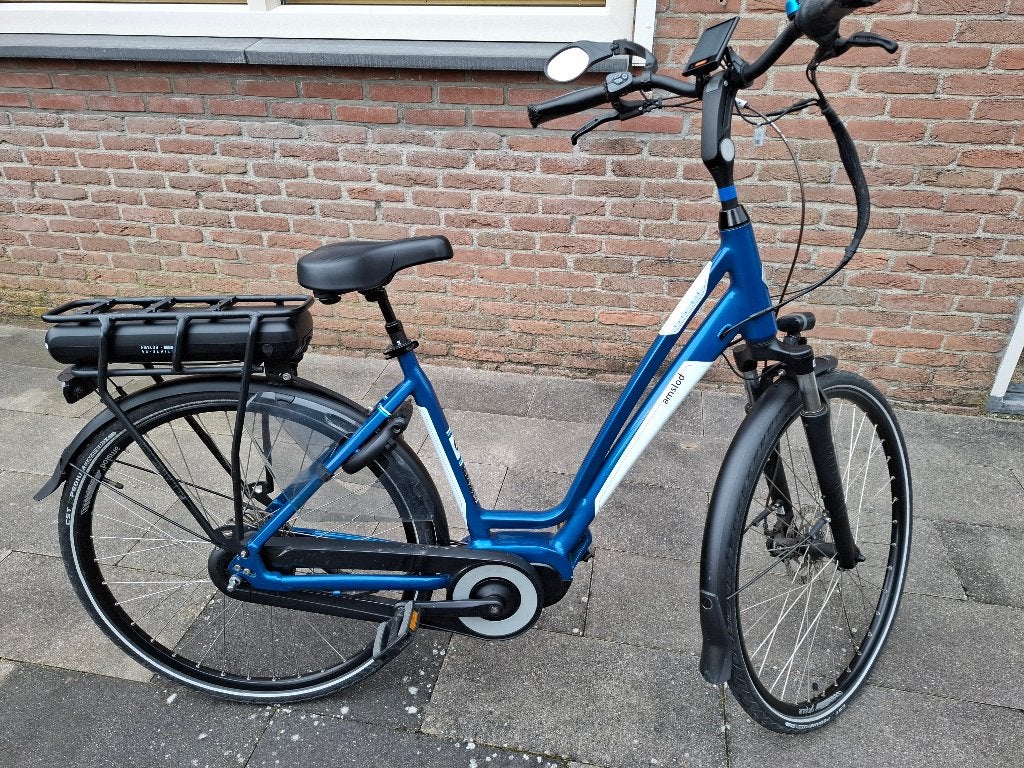 Te koop Amslod York MRX-600 Elektrische Fiets (blauw), Zo goed als nieuw, 51 tot 55 cm, 50 km per accu of meer, Ophalen
