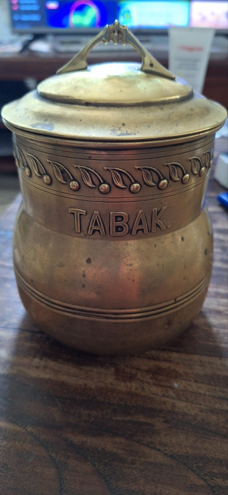 Antieke koperen Tabaks bus, Ophalen of Verzenden