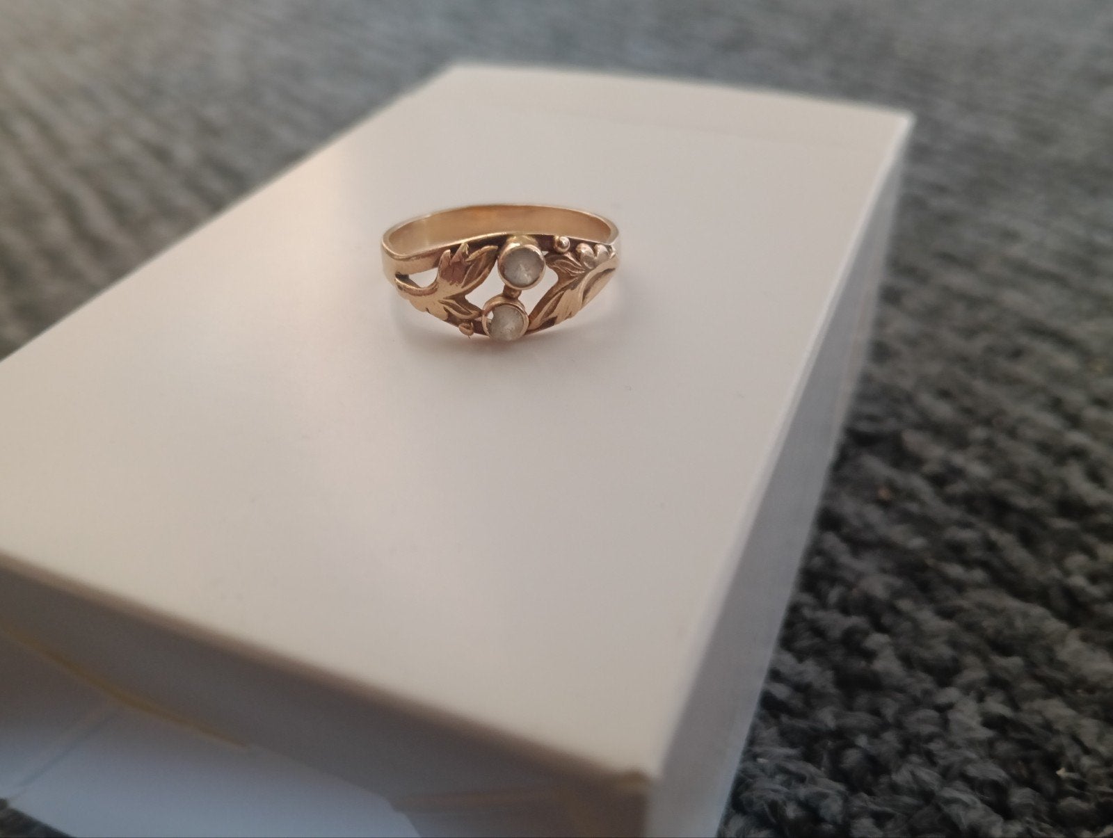 Vintage Sovjet 583 14K Rood Goud Damesring - Malinka USSR, Sieraden, Tassen en Uiterlijk, Ophalen, Gebruikt, Dame, Rood
