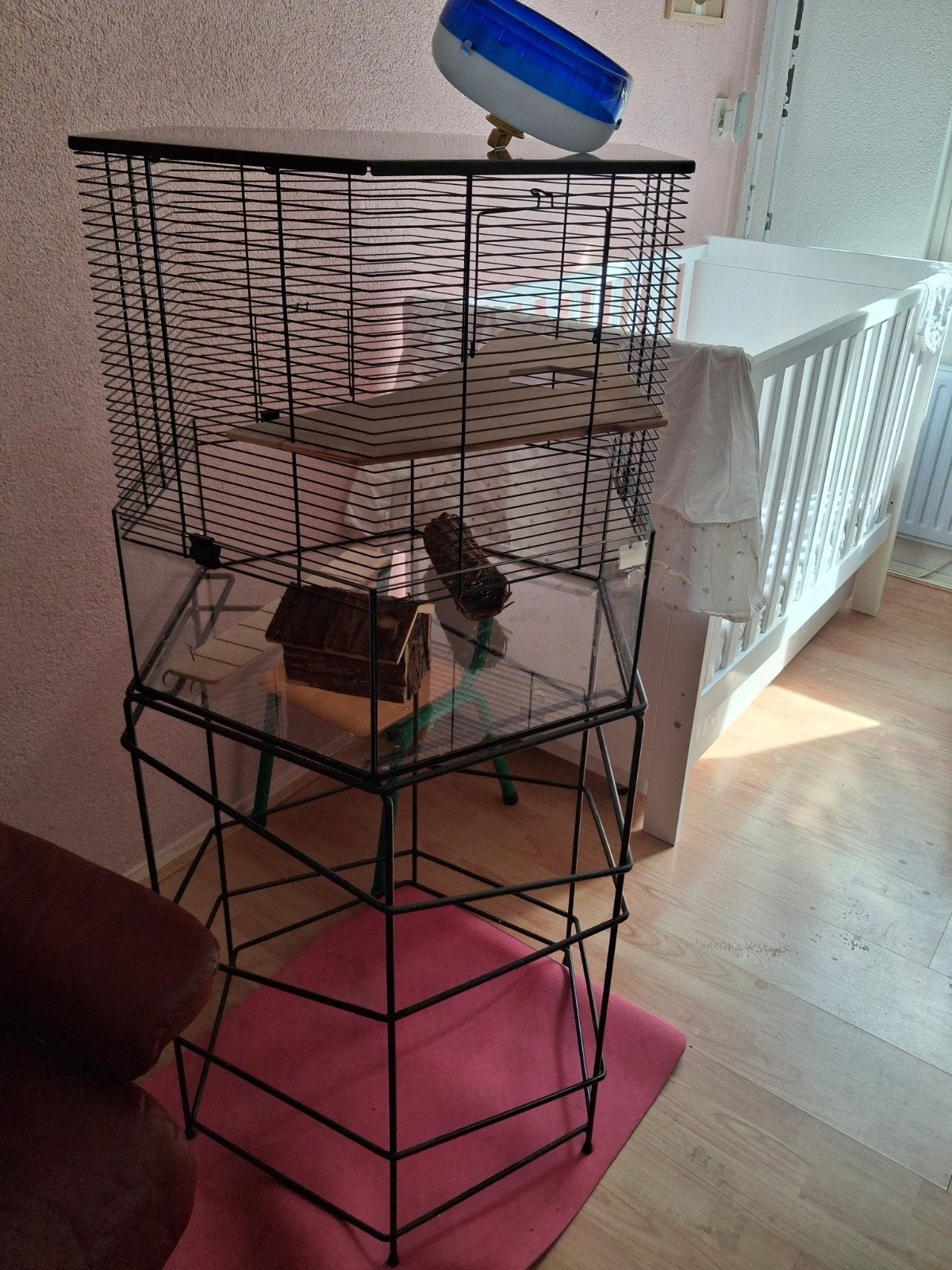 zeer mooie knaagdierenkooi op bijpassende poot, Kooi, Minder dan 75 cm, Zo goed als nieuw, Hamster