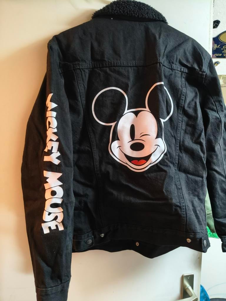 Levi's Premium Mickey Mouse Sherpa Trucker Jacket, Ophalen, Maat 48/50 (M), Zwart, Nieuw
