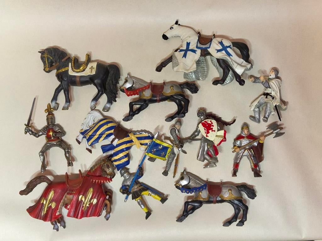 Schleich/papo paarden en ridders, Kinderen en Baby's, Speelgoed | Actiefiguren, Gebruikt, Ophalen of Verzenden