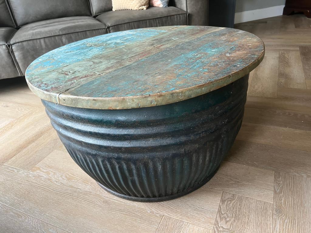 Indiase ronde salontafel, Overige materialen, Rond, Zo goed als nieuw, Minder dan 50 cm