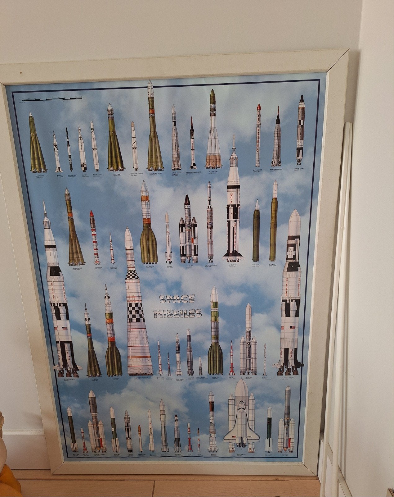 raket poster in houten lijst, Ophalen, Jongen of Meisje