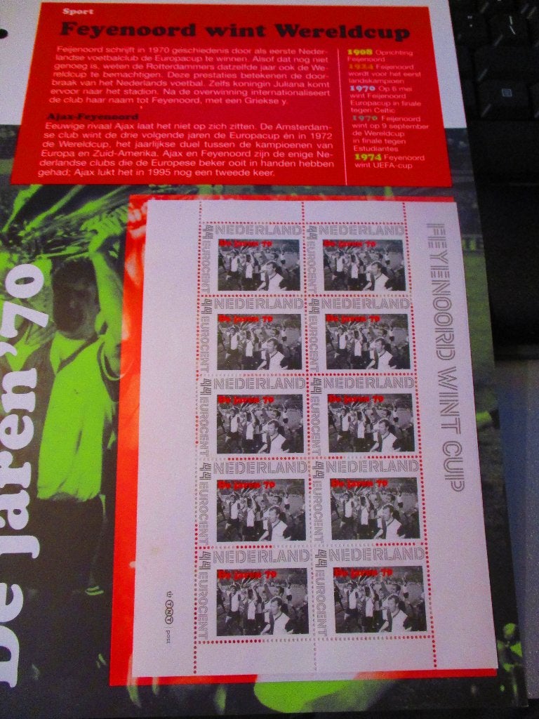 FEYENOORD wereldcup 1974: postzegelvel, Ophalen of Verzenden, Nieuw, Feyenoord, Overige typen