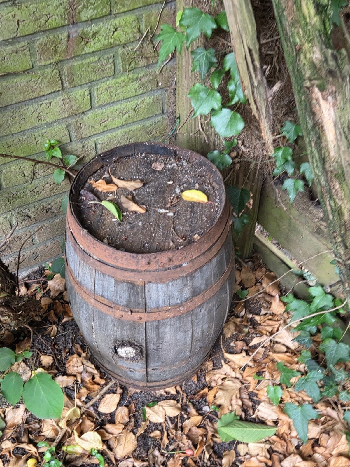 Oude wijnton - Decoratieve houten ton, Ophalen of Verzenden
