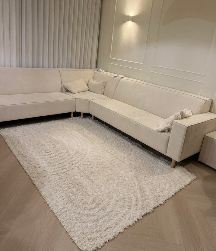 Set van 4 Scandinavische tapijten: 1x groot, 1x rond, 2x kle, Ophalen, Gebruikt, 150 tot 200 cm, 200 cm of meer