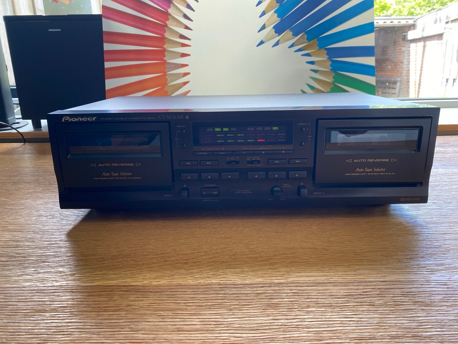Pioneer CT-W208R Stereo Dubbel Cassettedeck, Ophalen of Verzenden, Dubbel, Auto-reverse